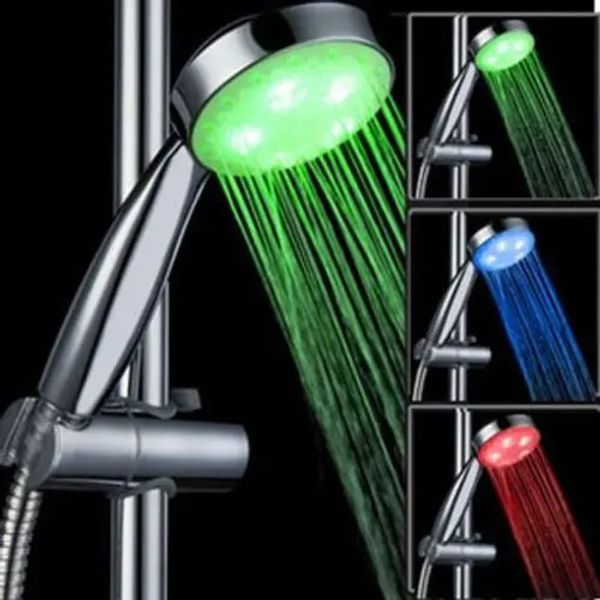 Pommeau de douche avec lumière LED 7 couleurs, sans batterie, pomme de douche à changement de couleur automatique, décor de salle de bain, 231013