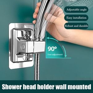 Bathroom Shower Heads ABS Shower Head Holder Wall Mounted Shower Rack Self-adhesive Adjustable Rotatable Handheld Bracket Bathroom Accessories 230714