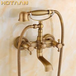 Cabezal de ducha de baño bañera bañera pared montada a mano holgazane de ducha de ducha de ducha de latón de cobre