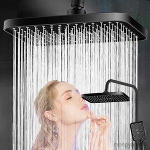 Pommeaux de douche de salle de bains Pommeau de douche à effet pluie noir Pommeau de douche au-dessus de la tête Pommeau de douche au plafond à haute pression R230627