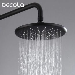 Cabeças de chuveiro do banheiro BECOLA preto fosco cabeça de chuveiro do banheiro torneira de plástico ABS moda PRETO bocal de chuva 231030