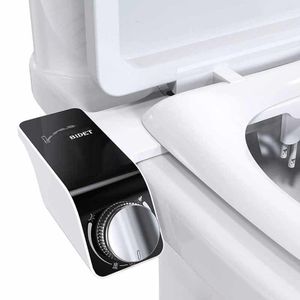 Pommeaux de douche de salle de bain Fixation de bidet Siège de toilette ultra-mince Double buse Pression d'eau réglable en spirale Pulvérisateur de cul non électrique avec tuyau 230406