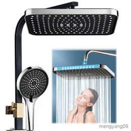 Pommeau de douche de salle de bain grand noir haute pression pluie pommeau de douche haut douche pulvérisateur tête plafond pluie pomme de douche R230627