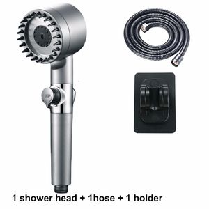 Pommeaux de douche de salle de bain Pommeau de douche noir Pluie haute pression 3 modes Support de filtre Boost réglable avec tuyau pour ensembles d'accessoires de salle de bain 231102