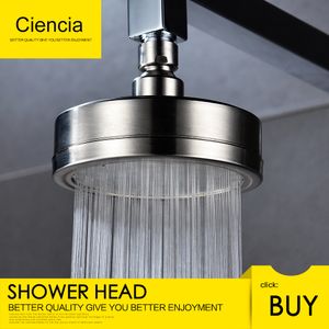 Pommeaux de douche de salle de bain Ciencia en acier inoxydable nickel brossé pomme de douche à économie d'eau pressurisée rotative à 360 degrés pomme de douche solide mais douce 230831