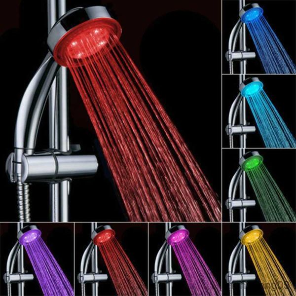 Cabezales de ducha de baño Ducha de luz LED de color Sin batería Cabezal de ducha de cambio de color brillante automático para decoración de baño automática romántica R230627