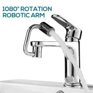 Pommeaux de douche de salle de bains degré d'extension de robinet rotatif en métal bras robotique en forme de U universel double modèle filtre maison salle de bain gui 230411
