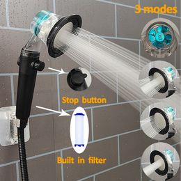 Pommeaux de douche de salle de bain conception hélice haute pression économie d'eau avec bouton réglable filtre intégré portable 230419