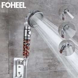 Cabezales de ducha de baño FOHEEL Un botón para detener el cabezal de ducha para baño Uso en el hogar Tres modos Función de rociado de agua Accesorios de baño filtrados 230612