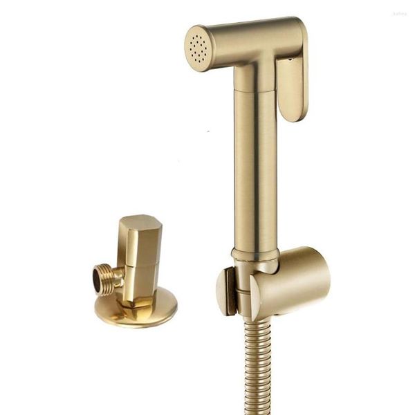 Pommeau de Douche de salle de bains, pulvérisateur de Bidet à main, Kit de toilette, robinet à tête Shattaf ronde en or Rose, ensemble de vannes en cuivre Jet226U