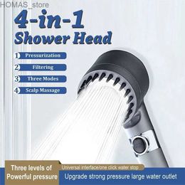 Pommeaux de douche de salle de bain Pommeau de douche à courant fort portatif Filtre Pommeau de douche Arrêter l'eau avec un clic Économie d'eau Spray de douche de massage quotidien Y240319