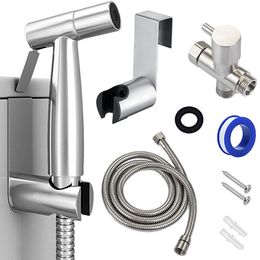 Badkamer douchekoppen handheld toilet bidet spuitset kit roestvrijstalen kraan voor hoofd zelfreiniging 230504