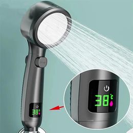 Soffioni doccia per bagno Soffione doccia portatile ad alta pressione a risparmio idrico pressurizzato con display digitale della temperatura a LED 231030