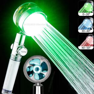 Pommeau de douche de salle de bain, haute pression, économie d'eau, avec lumière LED, pluie, flux d'hélice Turbo, accessoire de filtre intégré 231030