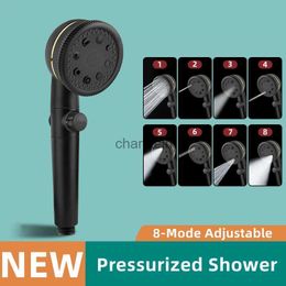 Pommeaux de douche de salle de bain, pommeau haute pression, pluie, SPA, 8 modes d'économie d'eau, accessoires de pulvérisation sous pression YQ240228