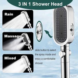 Pays de douche de salle de bain tête de douche haute pression 3 modes de douche réglable filtrée filtrée salée de douche à main accessoires de salle de bain