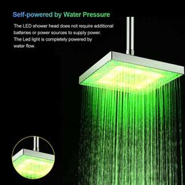 Pommeaux de douche de salle de bains Pommeau de douche pluie LED Pommeau de douche haute pression Économie d'eau Capteur de température à changement de couleur automatique Douches pour salle de bain R230627