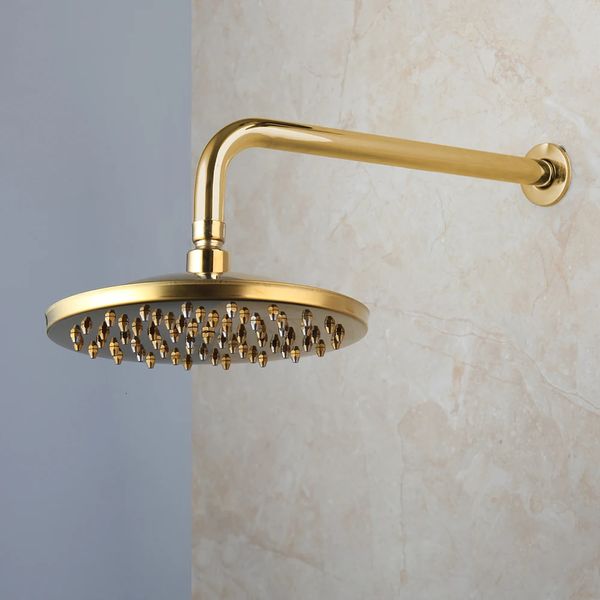 Cabezales de ducha de baño Color dorado de lujo cabezal de ducha de lluvia redondo de 8 pulgadas cabezal de ducha de lluvia para baño 231013