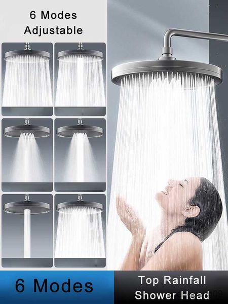 Cabezales de ducha de baño NUEVOS modos Cabezal de ducha de lluvia Baño Cabezales de ducha de lluvia superior de alta presión Accesorios para grifos de ducha Gris / Negro / Plata R230804