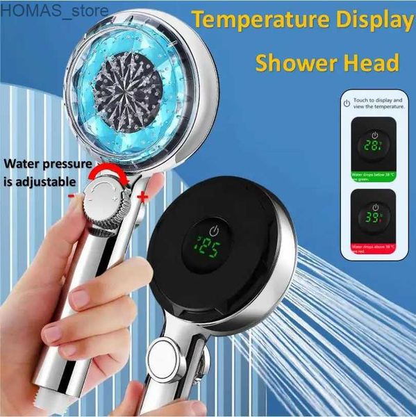 Cabezales de ducha de baño Nuevo cabezal de ducha presurizado Control de temperatura digital Rociador de ducha Ahorro de agua Filtro de ducha de mano Accesorios de baño Y240319