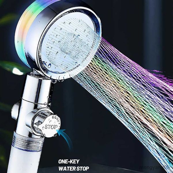 Pommeaux de douche de salle de bains Pommeau de douche Type de LED Pommeau de douche à changement de couleur à haute pression R230627