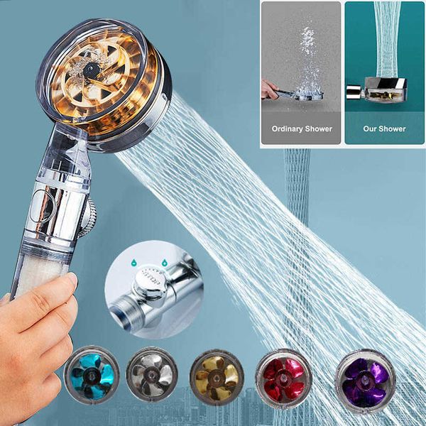 Cabezales de ducha de baño Cabezal de ducha Flujo de ahorro de agua Rotación de 360 grados con ventilador pequeño ABS Lluvia Boquilla de pulverización de alta presión Accesorios de baño J230303