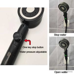 Pays de douche de la salle de bain Chaussure d'affichage Copie de douche 5 modes une clé d'arrêt de clé de douche à main haute pression du filtre à sauvegarde d'eau