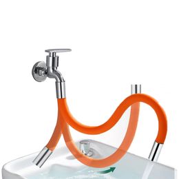 Pommeaux de douche de salle de bains Tube moussant universel pour robinet de lavabo Rotatif à 360 ° Rallongement d'allongement de flexion libre Splash 230411