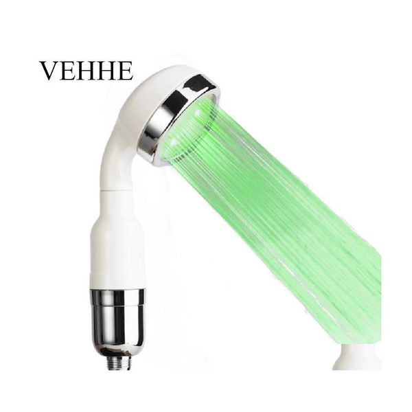 Pommeaux de douche de salle de bains Vehhe panneau laser LED pomme de douche filtre haute pression ABS tête d'économie d'eau buse d'arrosage anion VE207 goutte Dhxrw