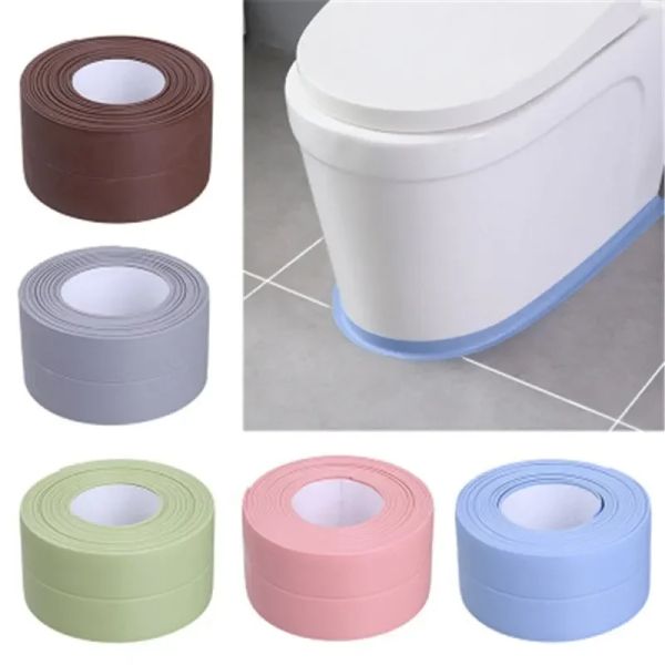 TAPA DE SELLA DE DURO DE BAZADO Fregadero PVC PVC Auto adhesivo Pegatina de pared impermeable para la cocina de baño Camas de sellado de calafateo