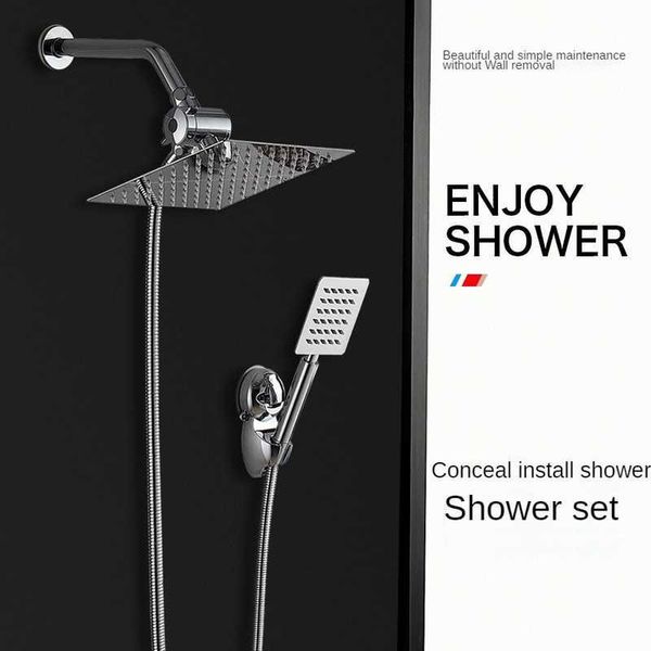 Juegos de ducha de baño Sistema de ducha de lujo de acero inoxidable de 8 pulgadas Juego de accesorios de baño Juego de ducha de lluvia de alta presión de techo ajustable para baño G230525