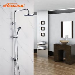 Conjuntos de ducha de baño Accoona Faucets Set de baño Latón Montado en la pared Lluvia Mano Mini Cuerpo Grifo para A8397