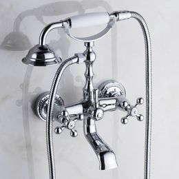 Badkamer douche sets badkuip kraan kuil chroom bad set zilveren wandmontage regen kranen kranen mixer tap torneiras g021