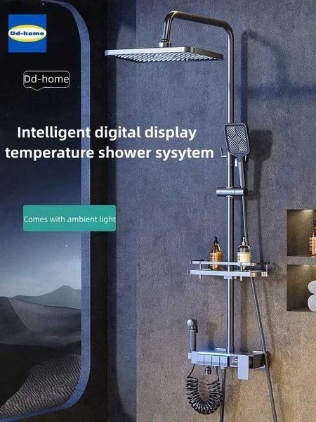 Ensembles de douche de salle de bain DD-HOME moderne électrique hygiénique Sunflower Pluasfall showers System System Repette pour les salles de bain intelligentes Accessoires Thermostat T240422
