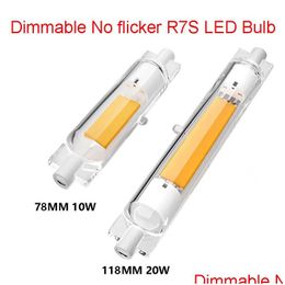 Badkamer douche sets dimable no flicker r7s led bb tal plug lamp cob buis 78 mm 118 mm 110V 220V 20W 10W overstromingslicht 3000k 4000k 6000k dhvlh