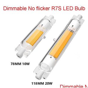 Ensembles de douche de salle de bain dimmables sans scintillement R7S LED BB TAL PLIG LAB TUBE COB 78MM 118MM 110V 220V 20W 10W FEUILLEUR 3000K 4000K 6000K DHVLH