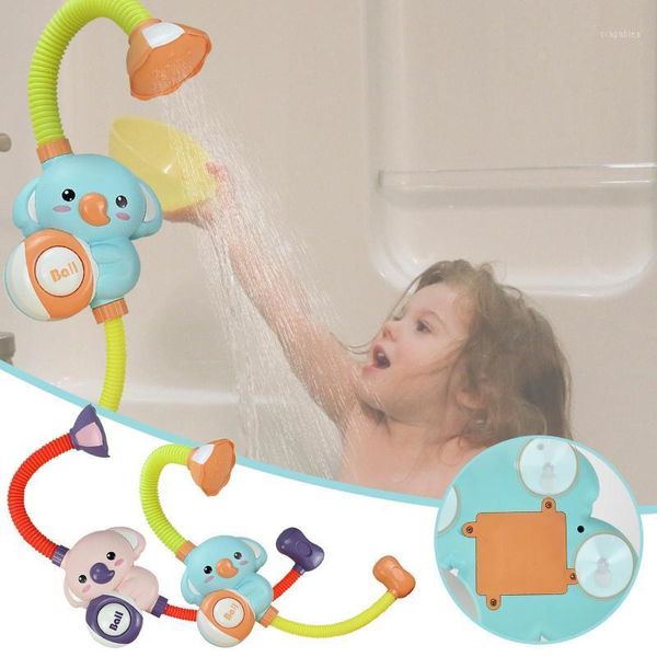 Ensembles de douche de salle de bains, jouets de bain à pulvérisation d'eau en forme d'éléphant électrique pour enfants, robinet de baignoire pour bébé, forte ventouse, jeu pour enfants