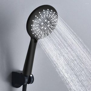 Badkamer douche sets hogedruk zwarte set waterval kop beugel water besparing spuitmondstuk zonnebloemaccessoires