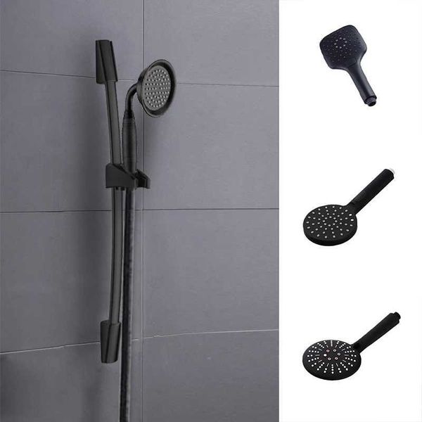 Ensembles de douche de salle de bain Matte de salle de bain noire moudable coulissant le mur réglable monté avec des gants de support T240422