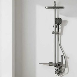 Juegos de ducha de baño cascada de ducha de baño juego de grifo de ducha de baño con pantalla de ducha de pantalla fría con función de la función de baño accesorios de ducha de baño T240422