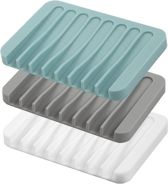 Jabonera de silicona para baño, desagüe para baño, jabonera, encimera de cocina, rejilla para esponja, bandeja de secado