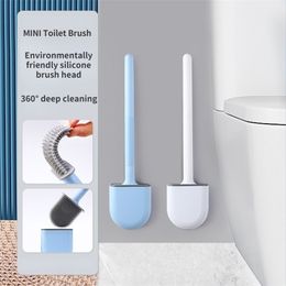 Cepillo de baño de silicona para baño, resistente al agua, cabeza plana, cerdas suaves y flexibles, herramienta de limpieza de drenaje rápido, extraíble para montar en la pared 220815