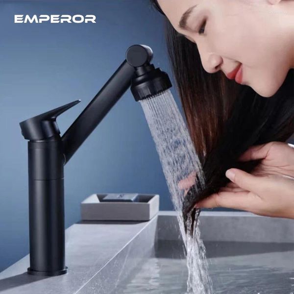 Grifos de lavabo de baño 1080 ° brazo mecánico universal 360 ° grifo giratorio lavado a mano cuenca de cocina multifuncional y lavado frío