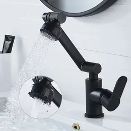 Robinets de lavabo de salle de bain 1080 ° swive universel robinet rotatif bassin noir / argent alliage froid mélangeur de douche aérateurs