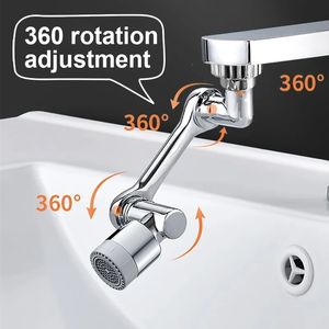 Bathroom Sink Faucets 1080 Universal Rotation Faucet Extender Sprayer Head Kitchen Robot Arm Extension Mixer Aerator Bubbler Water Tap Nozzle 230421