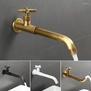 Robinets de lavabo de salle de bain 1 PC Antique / Or / Noir Vent Étendu Simple Vadrouille Froide Piscine Anti-éclaboussures Toilette In-Wall Cuivre Robinet Filetage G1 / 2 '