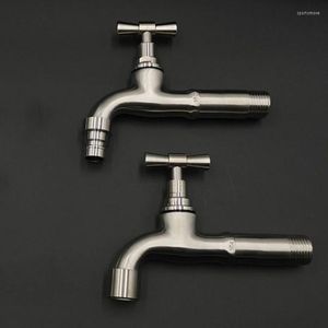 Grifos de fregadero de baño, 1 pieza, grifo largo para jardín, fregona de acero inoxidable, grifo de montaje en pared para lavadora, grifos de agua fría