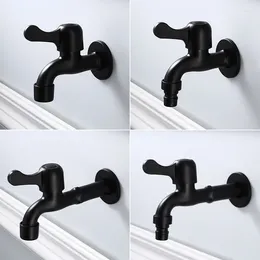 Robinets d'évier de salle de bains 1pc noir G1/2 Machine à laver robinet mural vadrouille piscine robinets baignoire bassin Bibcocks pulvérisateur buse accessoires