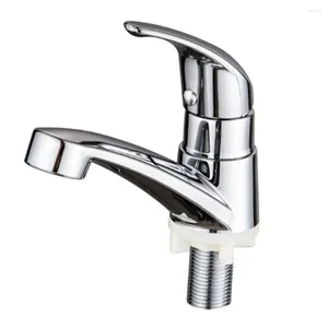 Robinets d'évier de salle de bains 1pc Chrome poignée unique en alliage de Zinc robinet trou bassin robinet eau remplacement fournitures cuisine