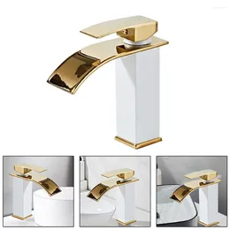 Robinets de lavabo de salle de bain 1pcs Copper Gold Single Cold Faucet Counter Basin and Accessories